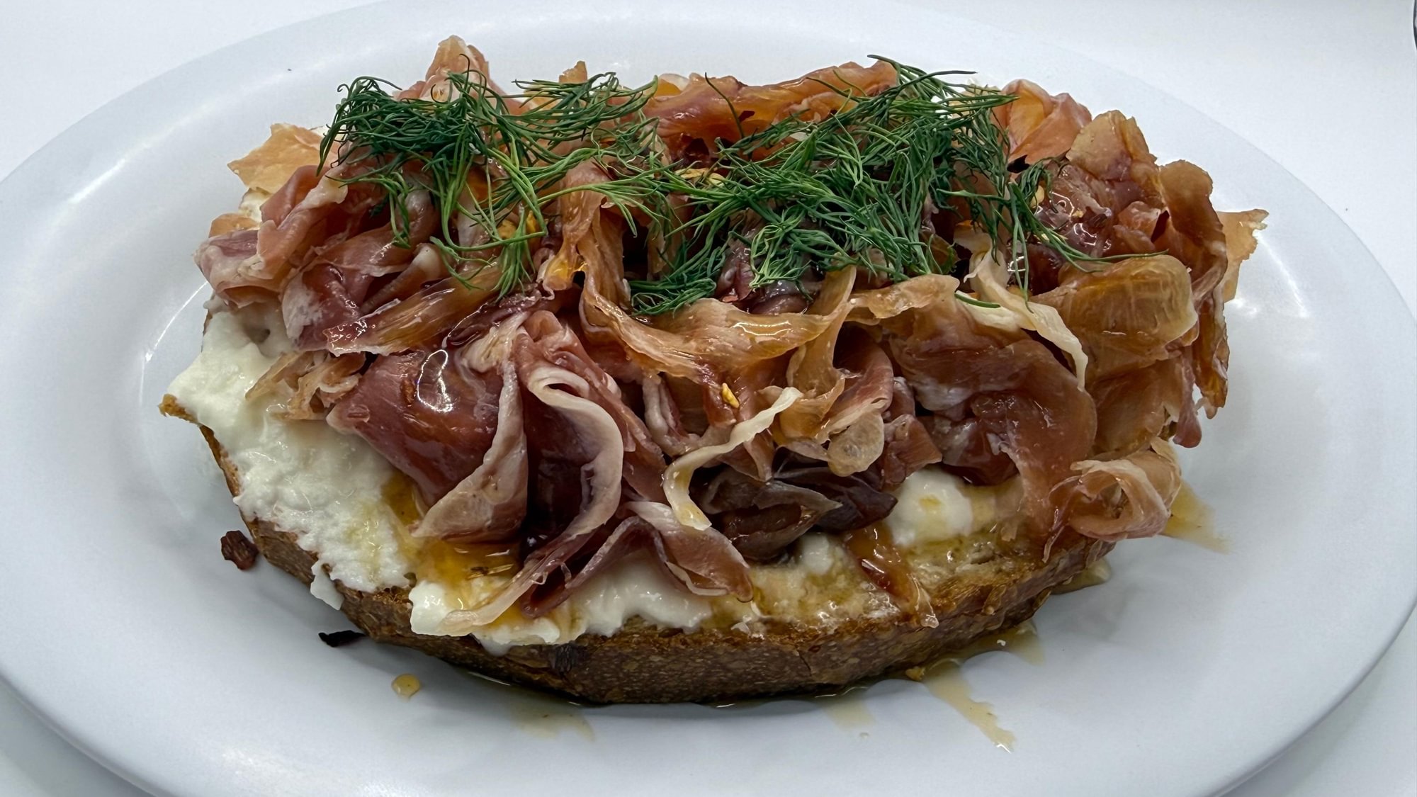 Prosciutto Burrata Hot Honey Toast