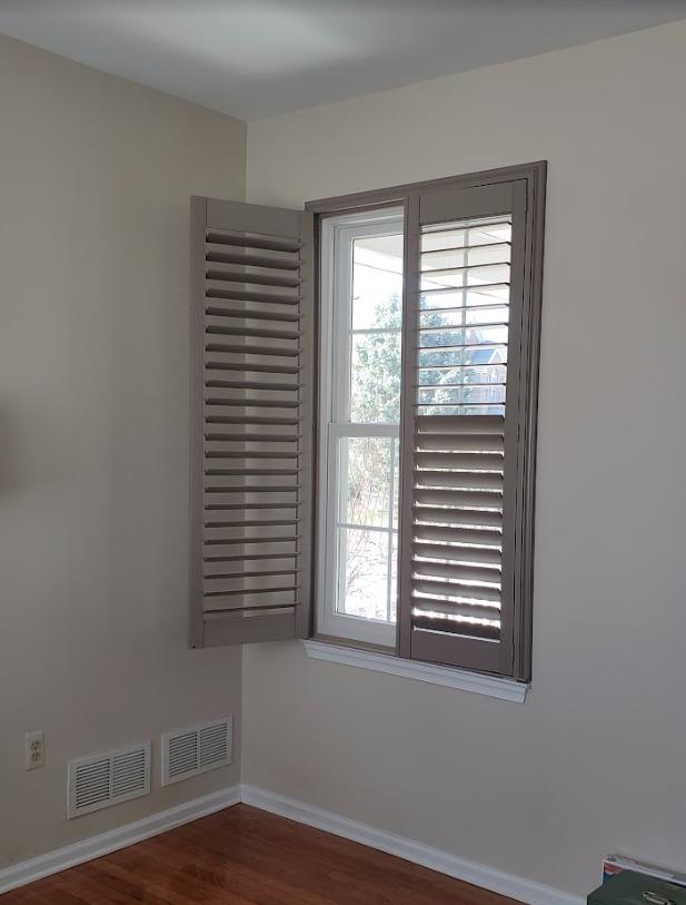In this Phillipsburg home, our Shutters are creating a great contrast! The darker gray really stands out from the wall tone. You can use these Shutters to enhance your own color palette!