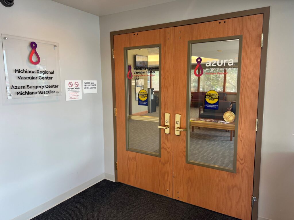 The outside doors of Azura Surgery Center Michiana Vascular