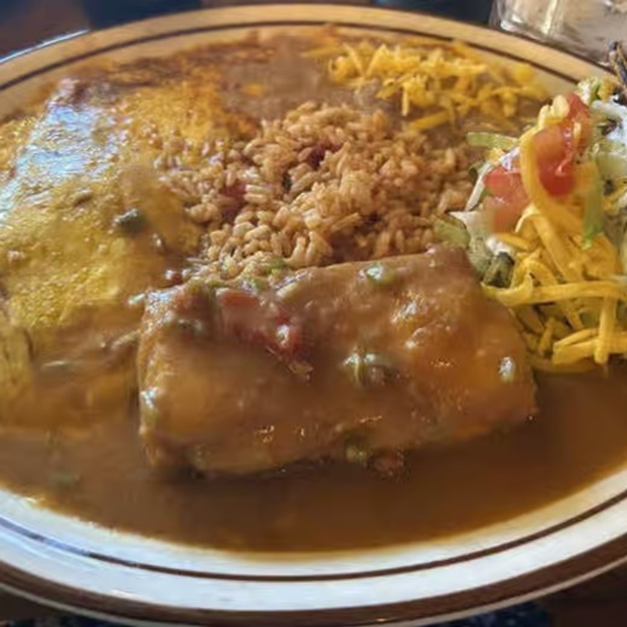 C-10 Cheese Enchilada, Two Beef Tacos