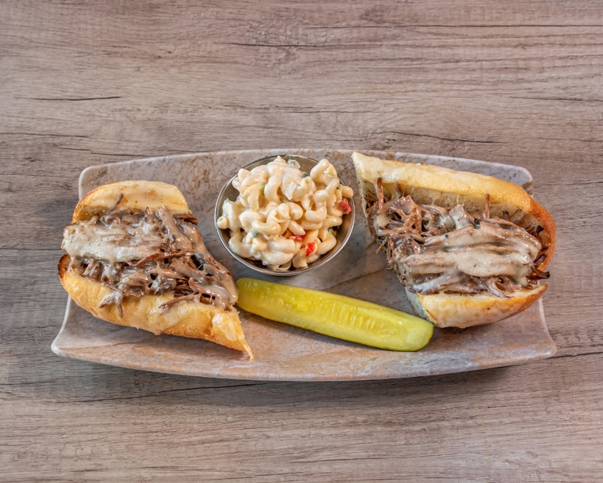 Slow Smoked Brisket Cheesesteak