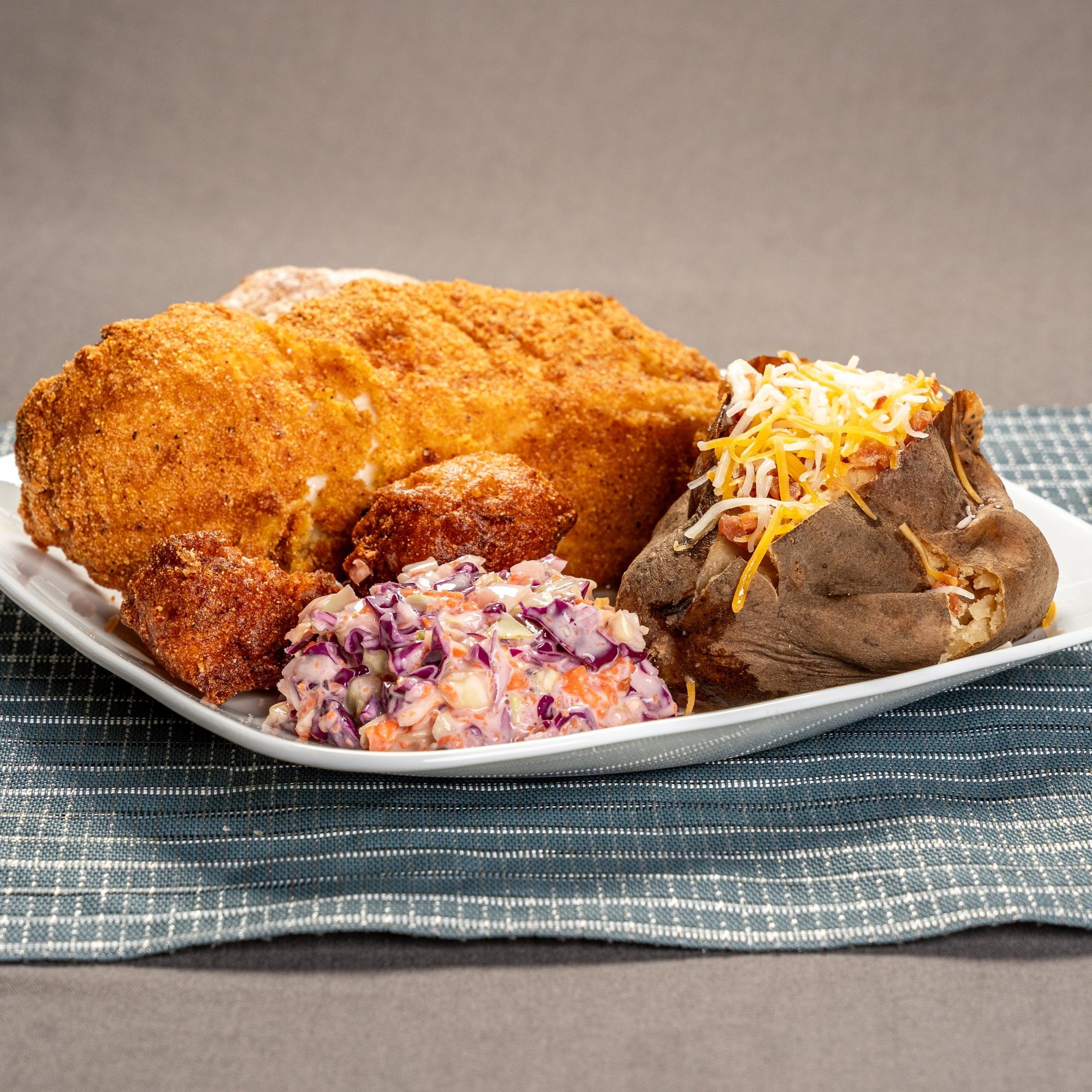 Fried Chicken Breast, Thigh, Leg