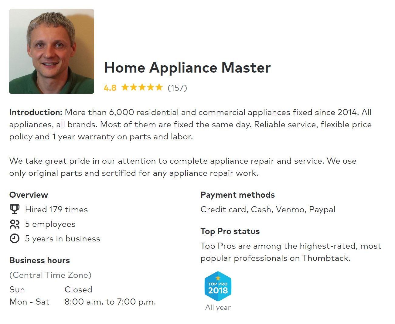 Home Appliance Master Photo