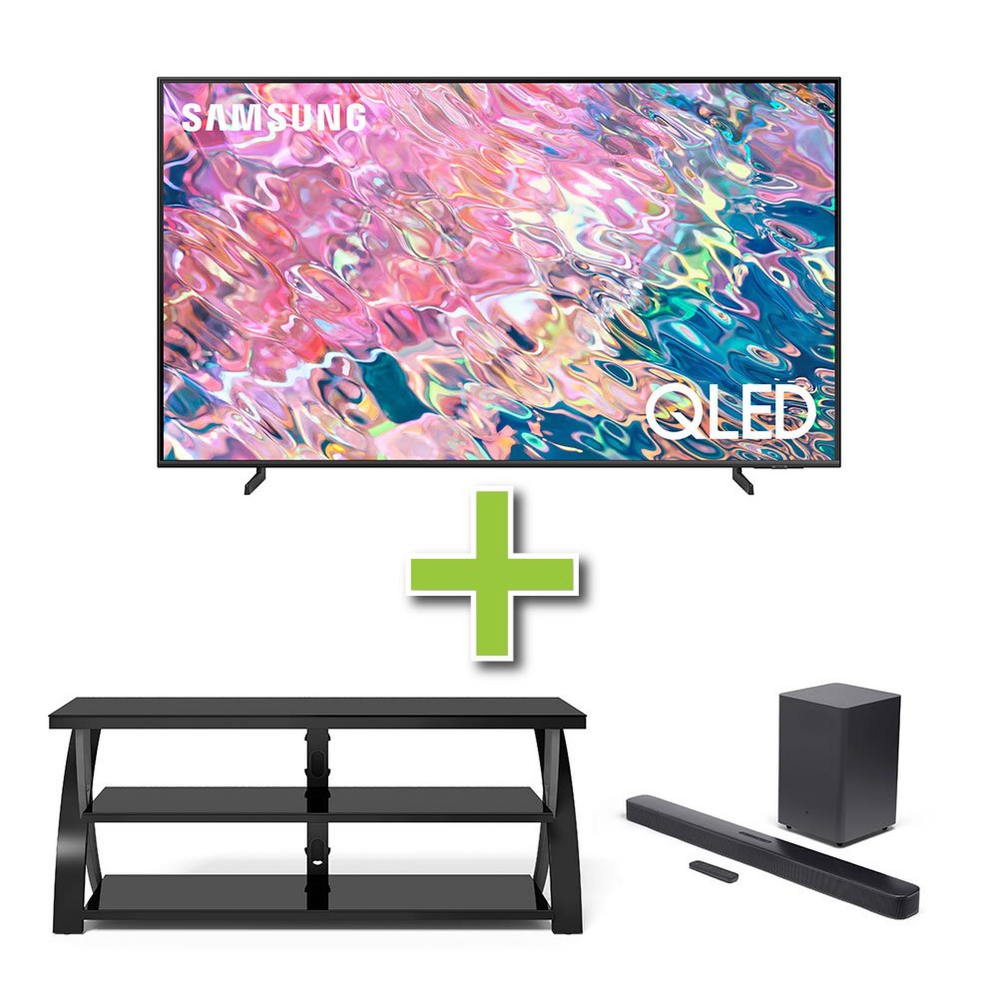 55" Samsung QLED SamsungTV w/ Soundbar & TV Stand