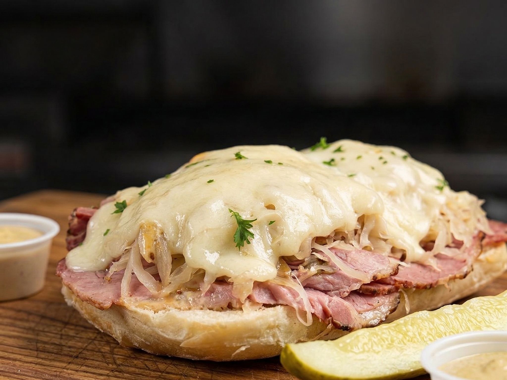 Hot Corned Beef Reuben Sandwich
