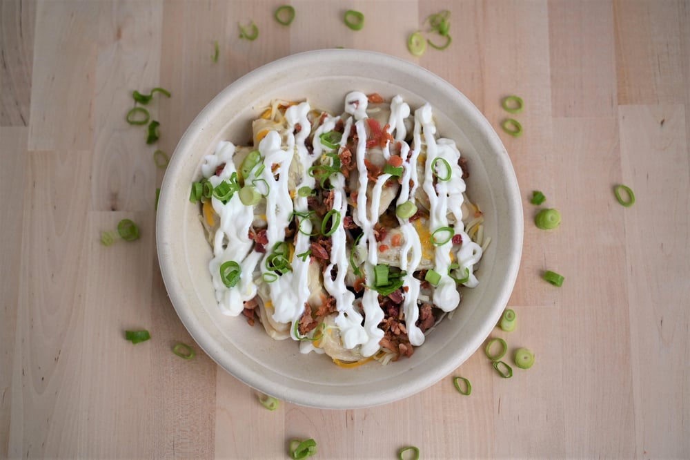 Loaded Mashed Pierogi Bowl