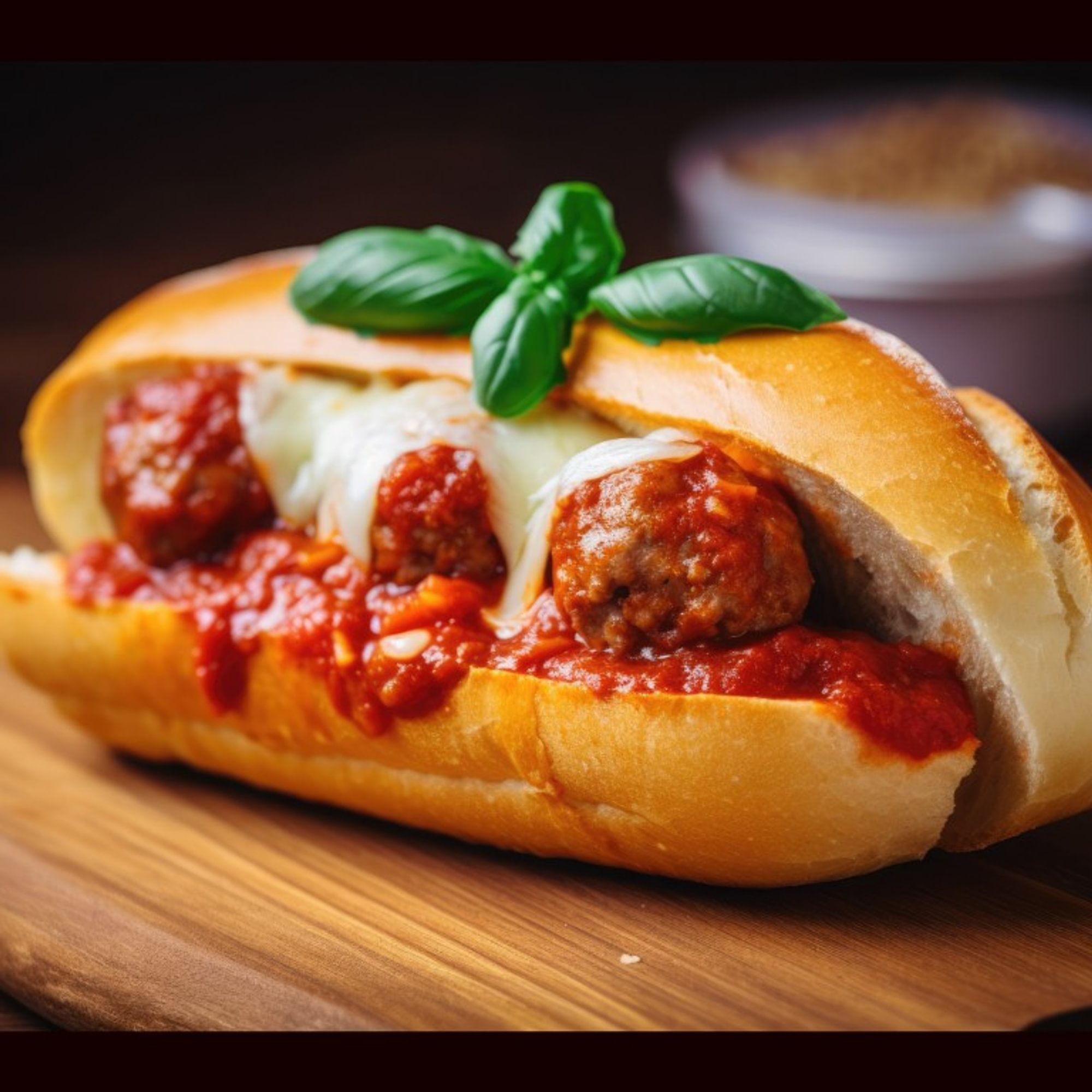 Meatball parmigiana hero