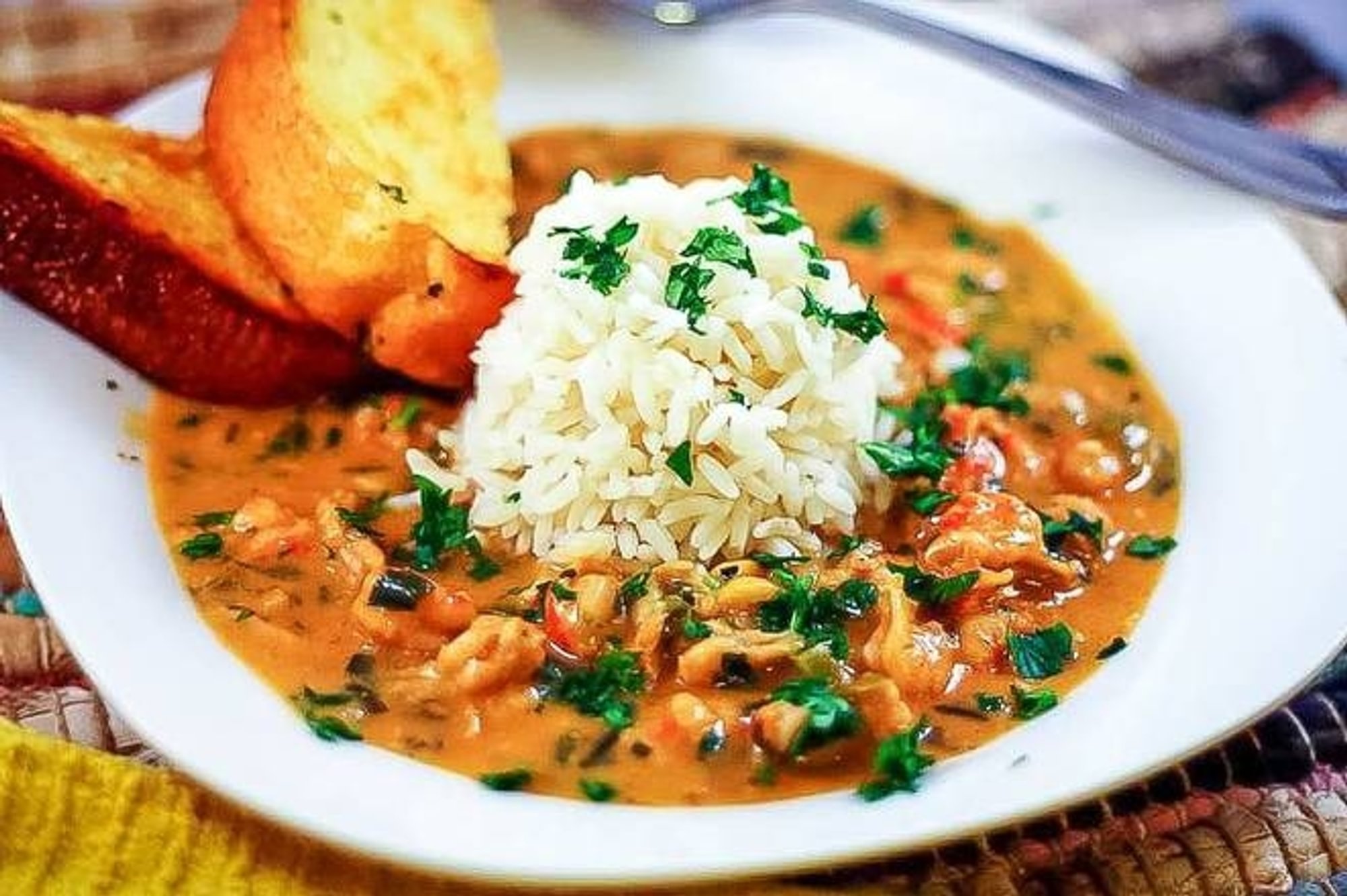 Crawfish Etouffee and Grits