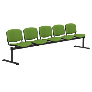 OI Series 5 Seater Bench Waiting Area Seating V-82 Alu Frame Image Show Black Frame