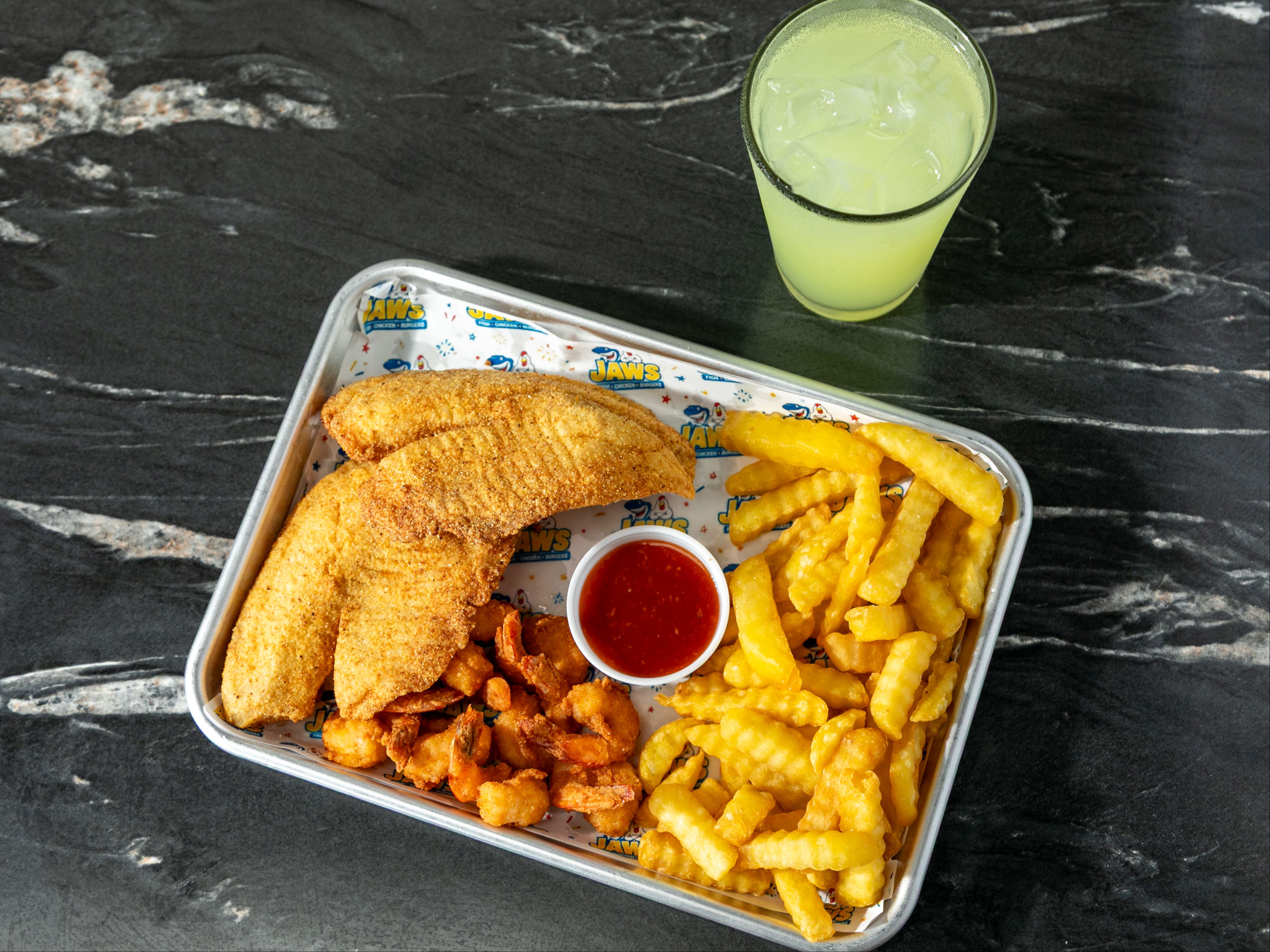 Combo #11: (2 Fish & 10 Shrimp or 3 Wings or 3 Leg N' Thigh)