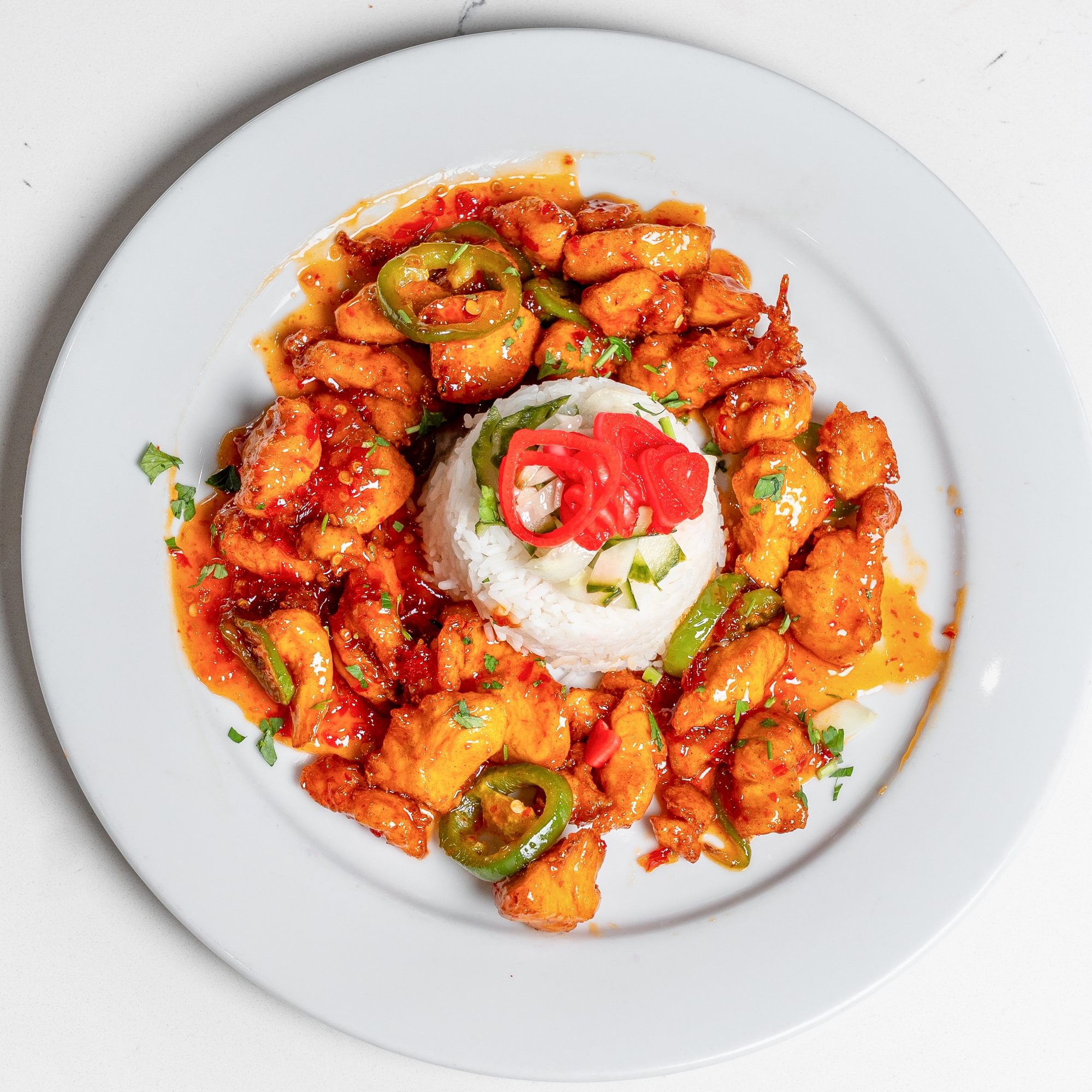 Jalapeno sweet chili chicken dinner