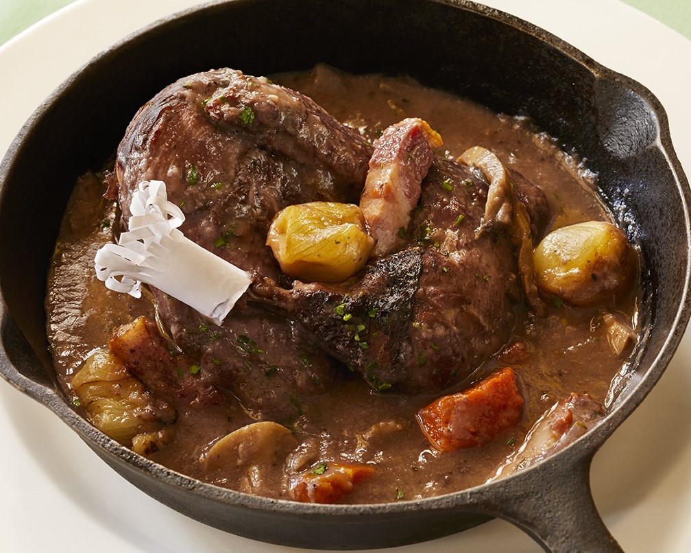 Chicken Coq au Vin Burgundy Style