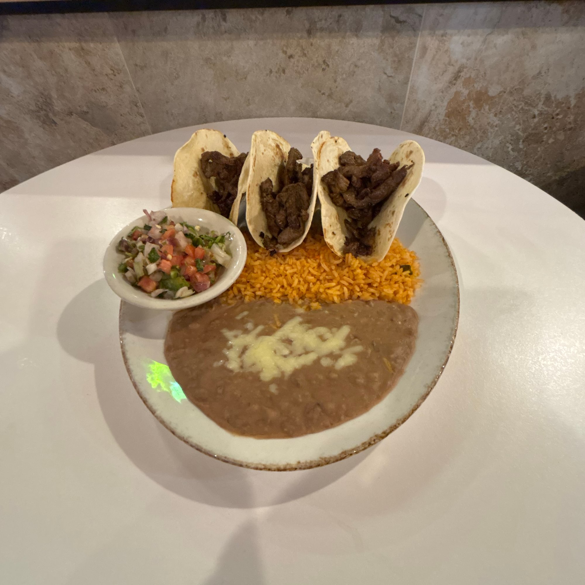31A. Three Pieces Steak Tacos