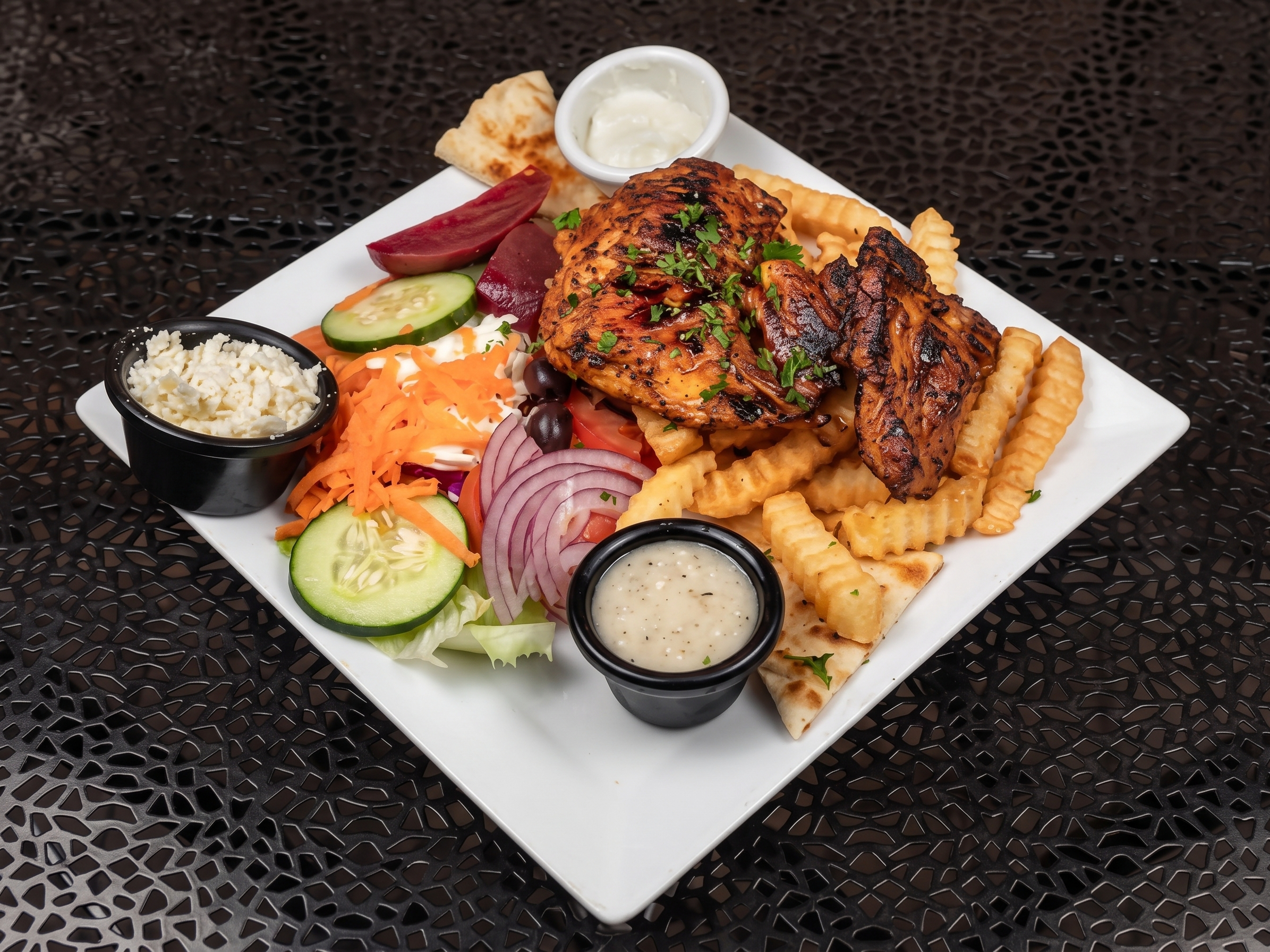 Deboned Chicken 1/2 Mixed Meat Or Dark Only With Choice Of Your 2 Sides