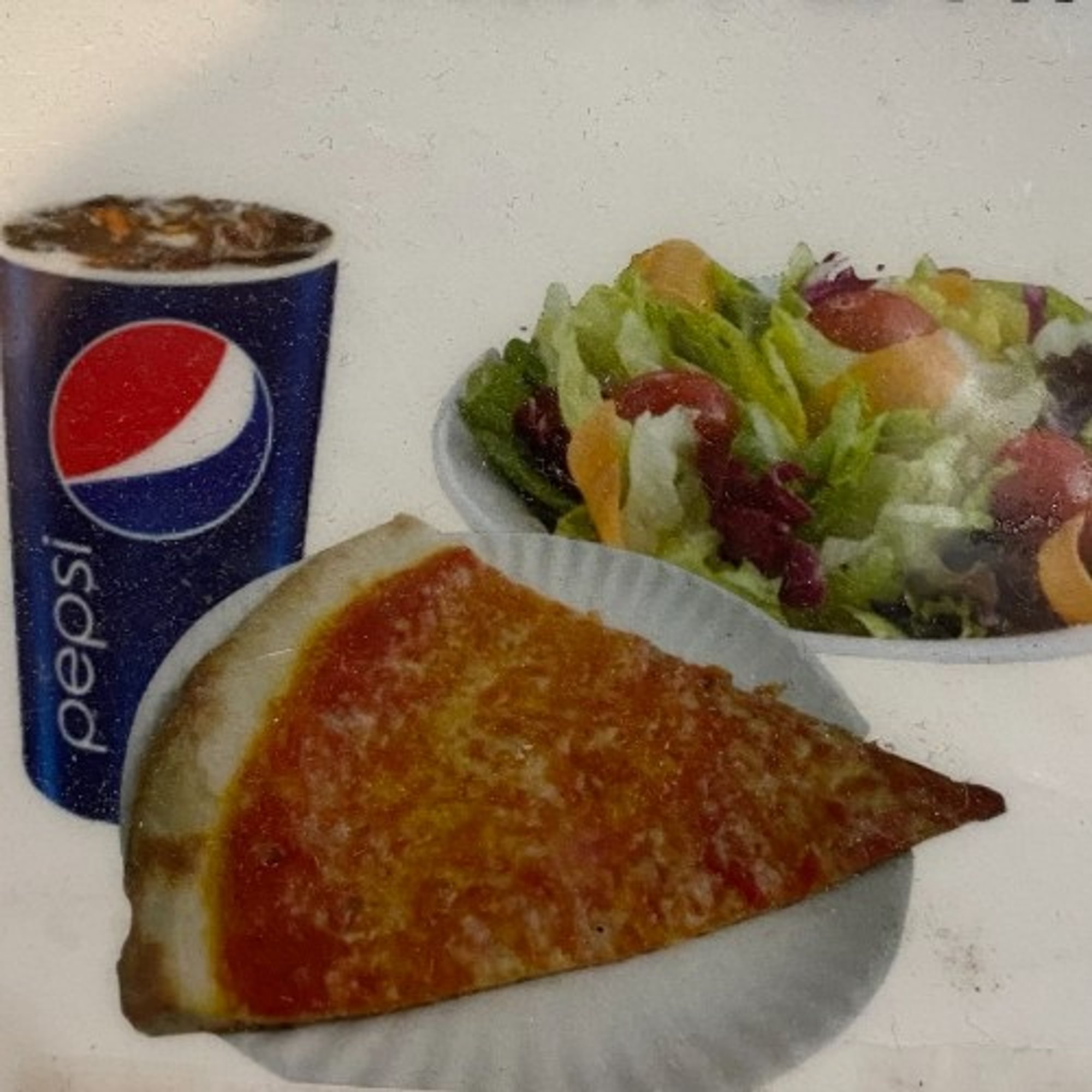 Slice of Cheese, A Small Salad & A Drink