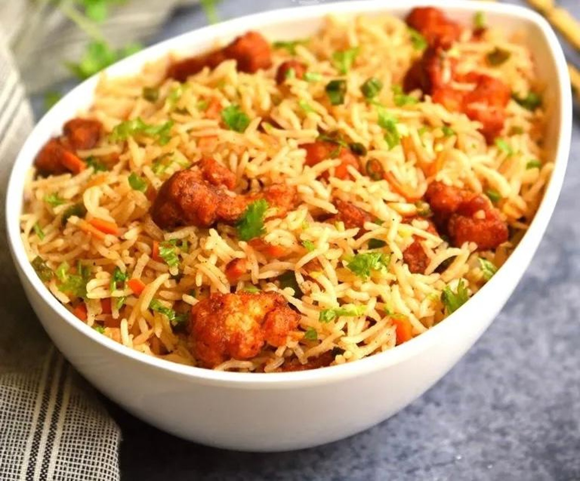 Hyderabadi Gobi Manchurian Biryani