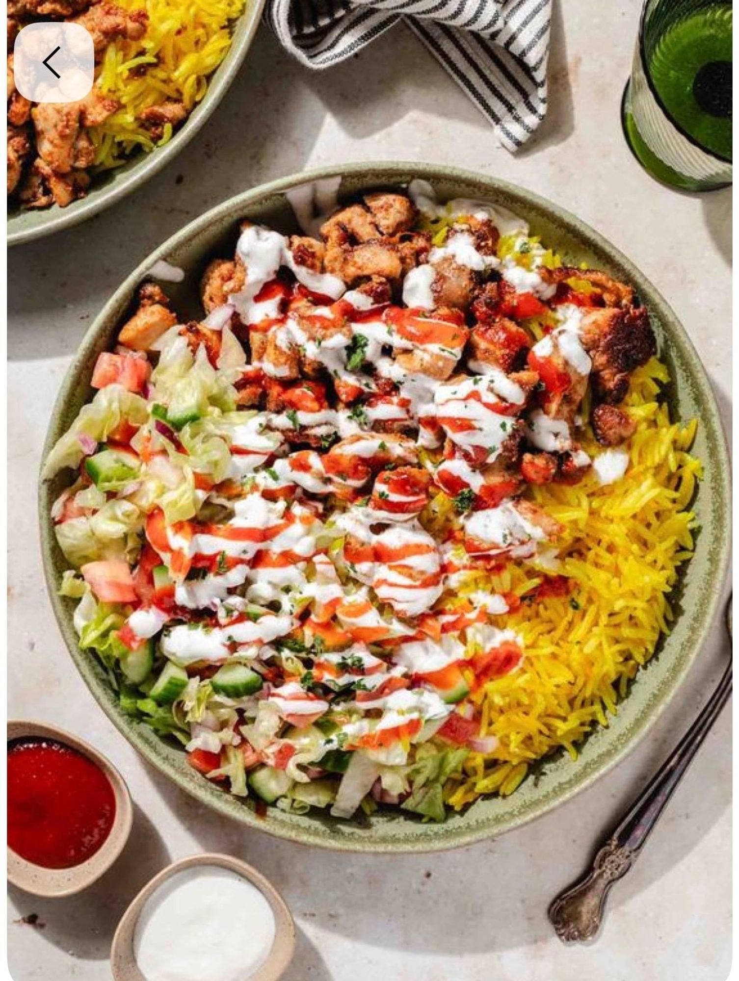 Delco Chicken Over Rice with Chicken Leg