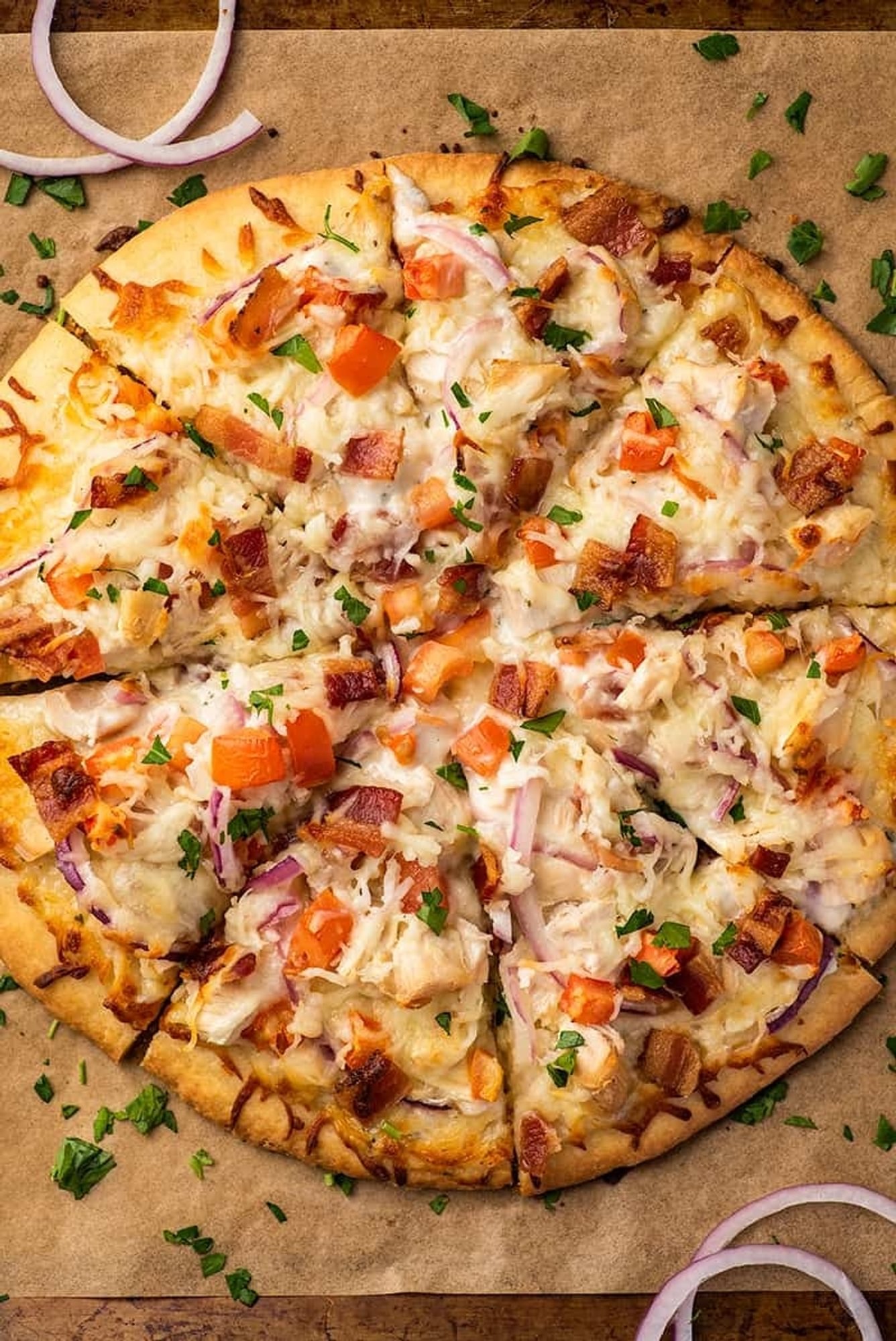 Chicken Bacon Ranch Pizza