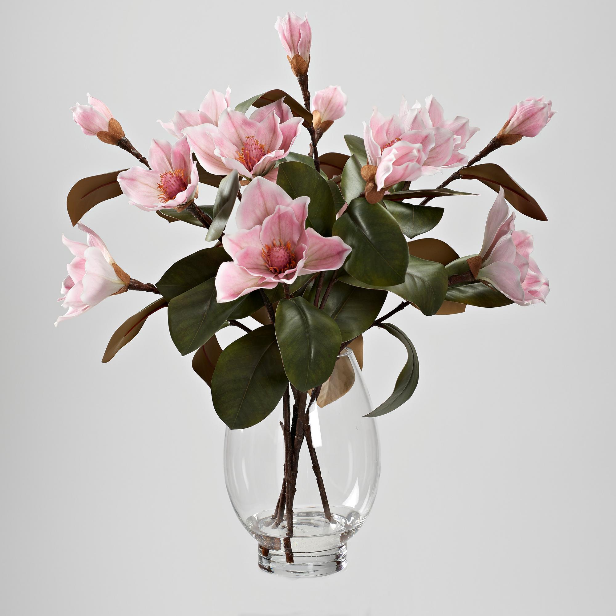 Pink Magnolias in Socle Vase