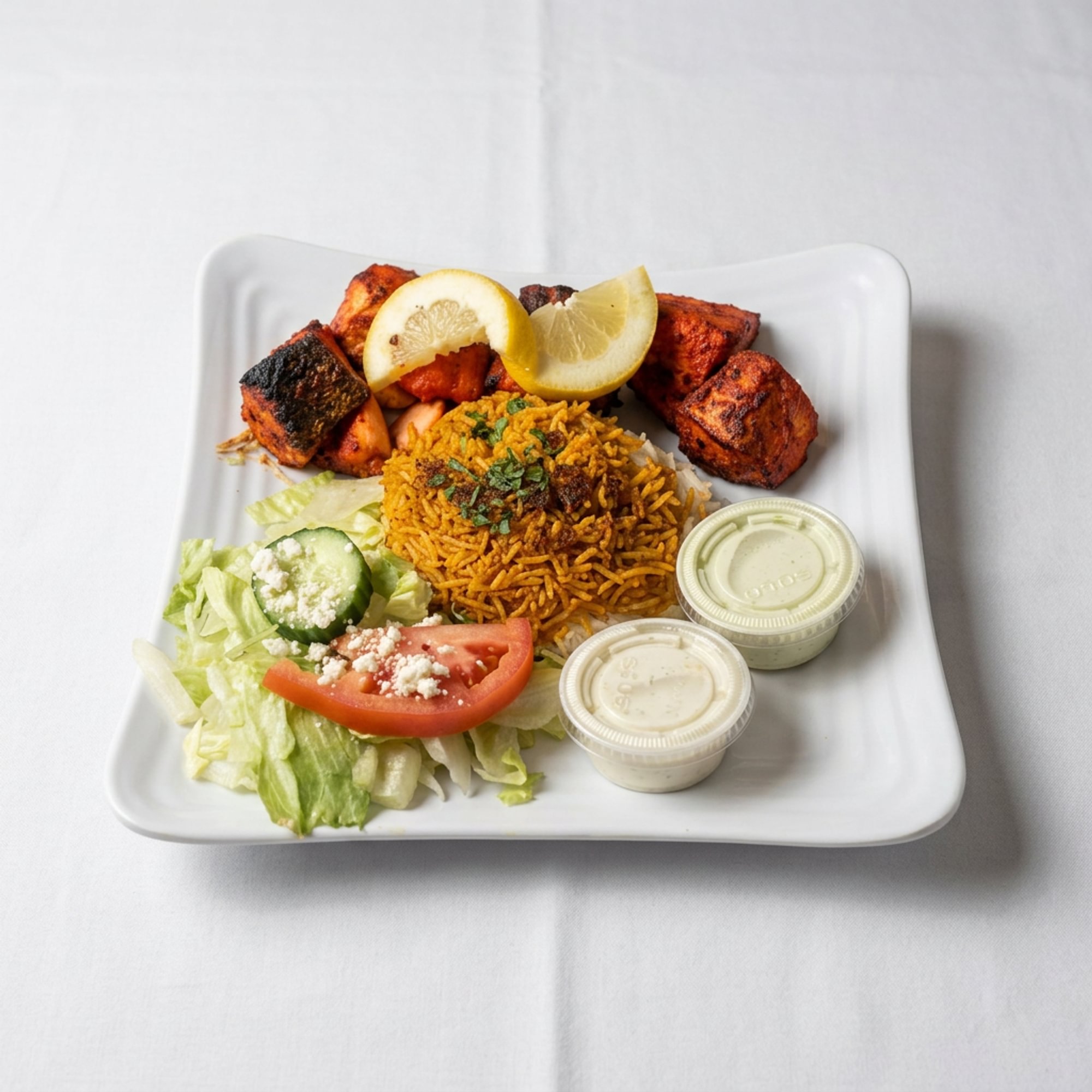 Salmon Kabob Platter