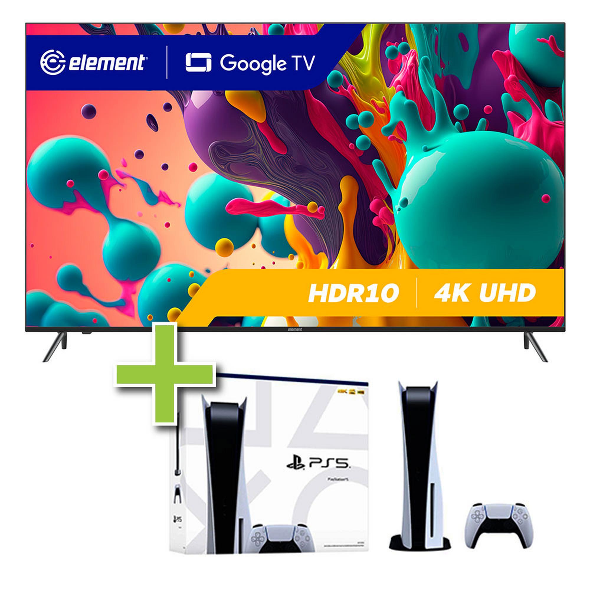 75" Element Frameless Google 4K Ultra HD Smart TV & PlayStation 5 Disc Console 825GB
