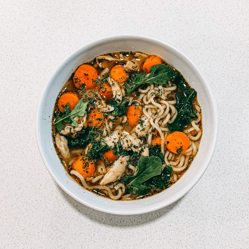 P17. Chicken, Vegetables Noodle Soup (GA, Rau)