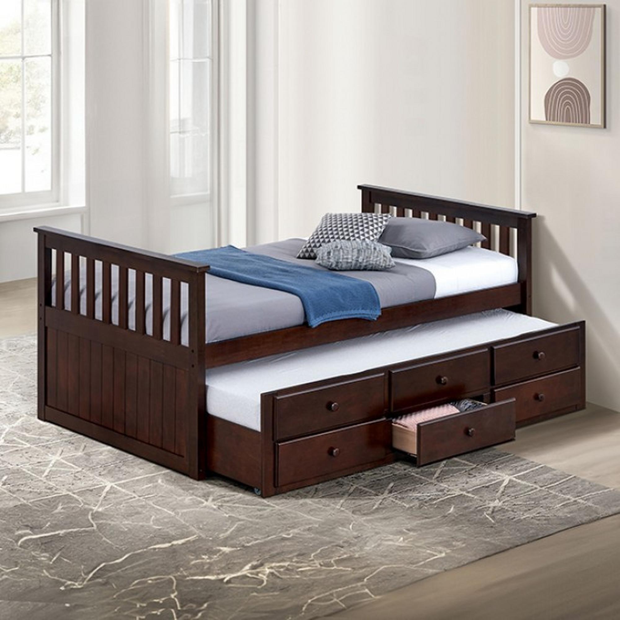 Clemens 4-Piece Kids Bed w/ Trundle - Dark Walnut
