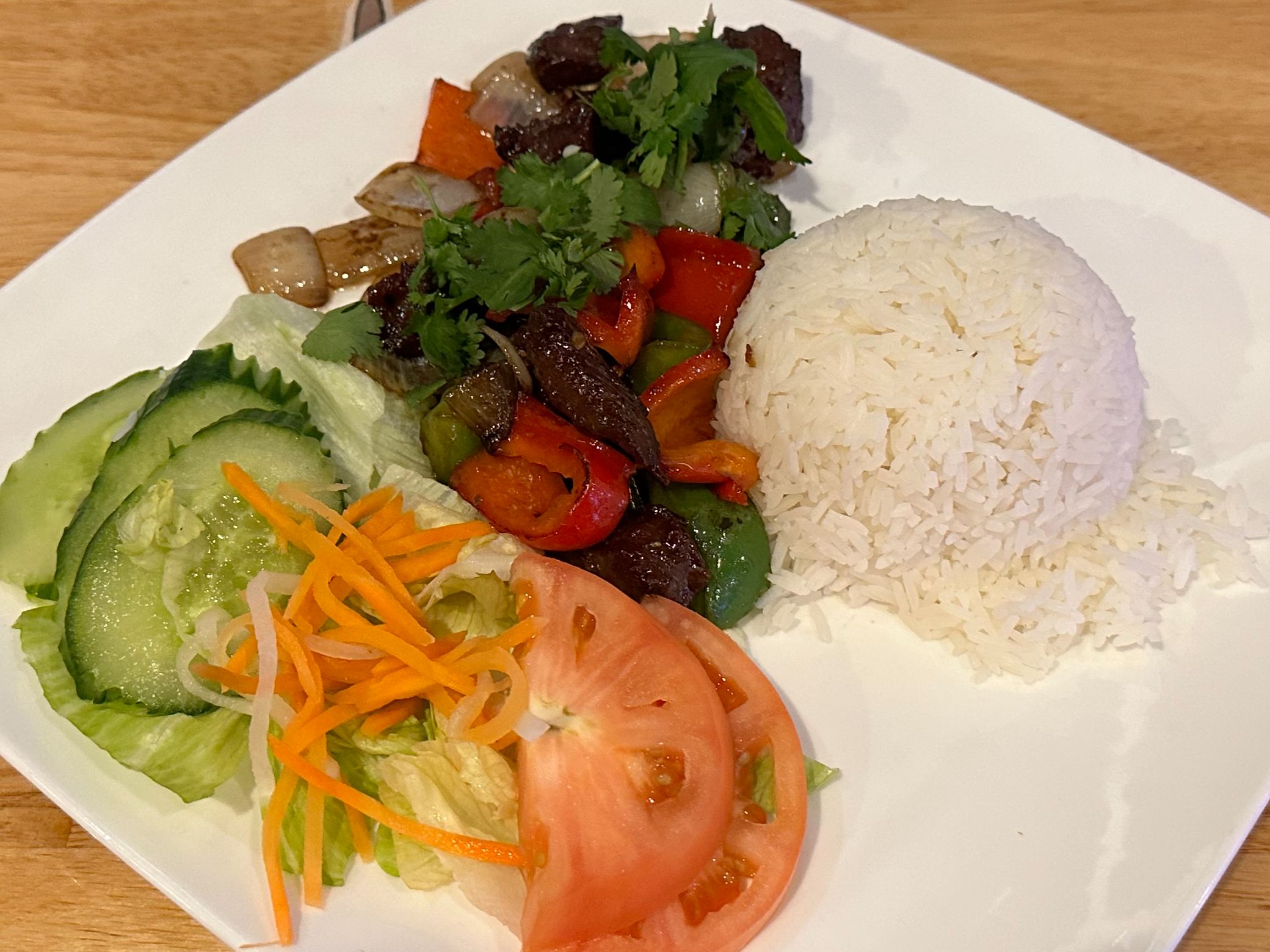 A6. Rice Plate with Stir Fried Vegetables