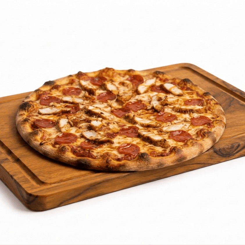 Hot Honey Chicken and Pepperoni Pie