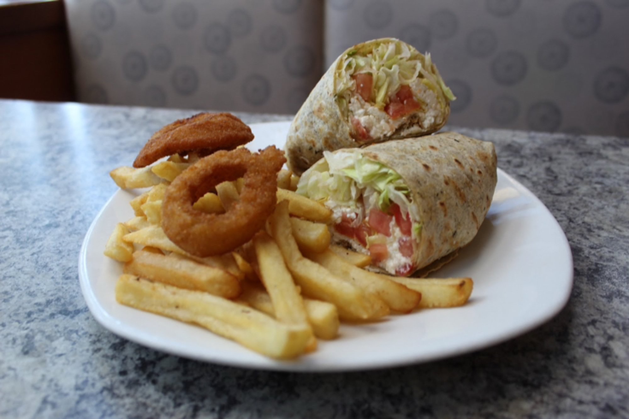 Greek Salad Chicken Wrap