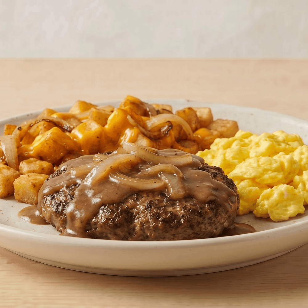 Hamburger Steak & Eggs