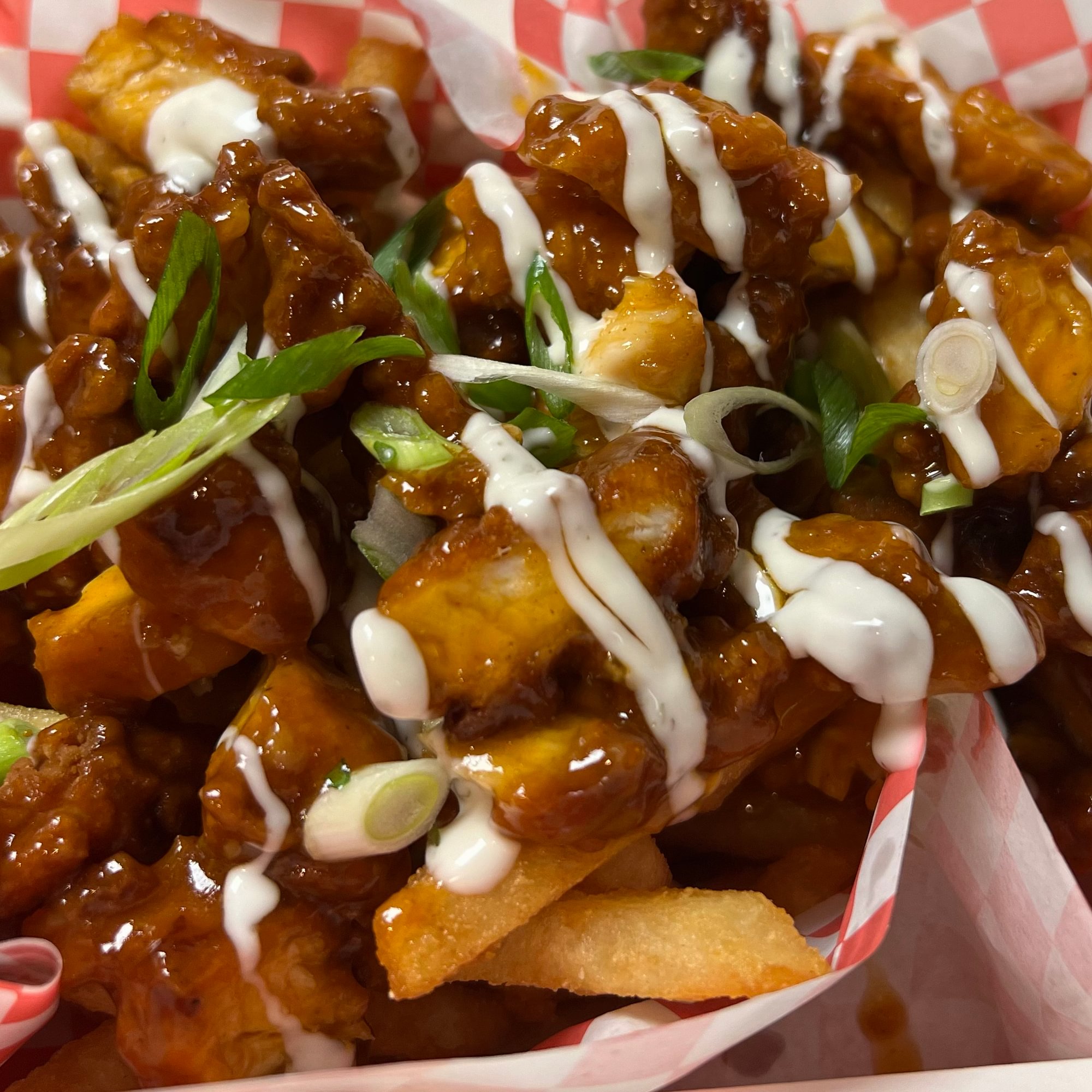 Crispy Chicken Over Fries