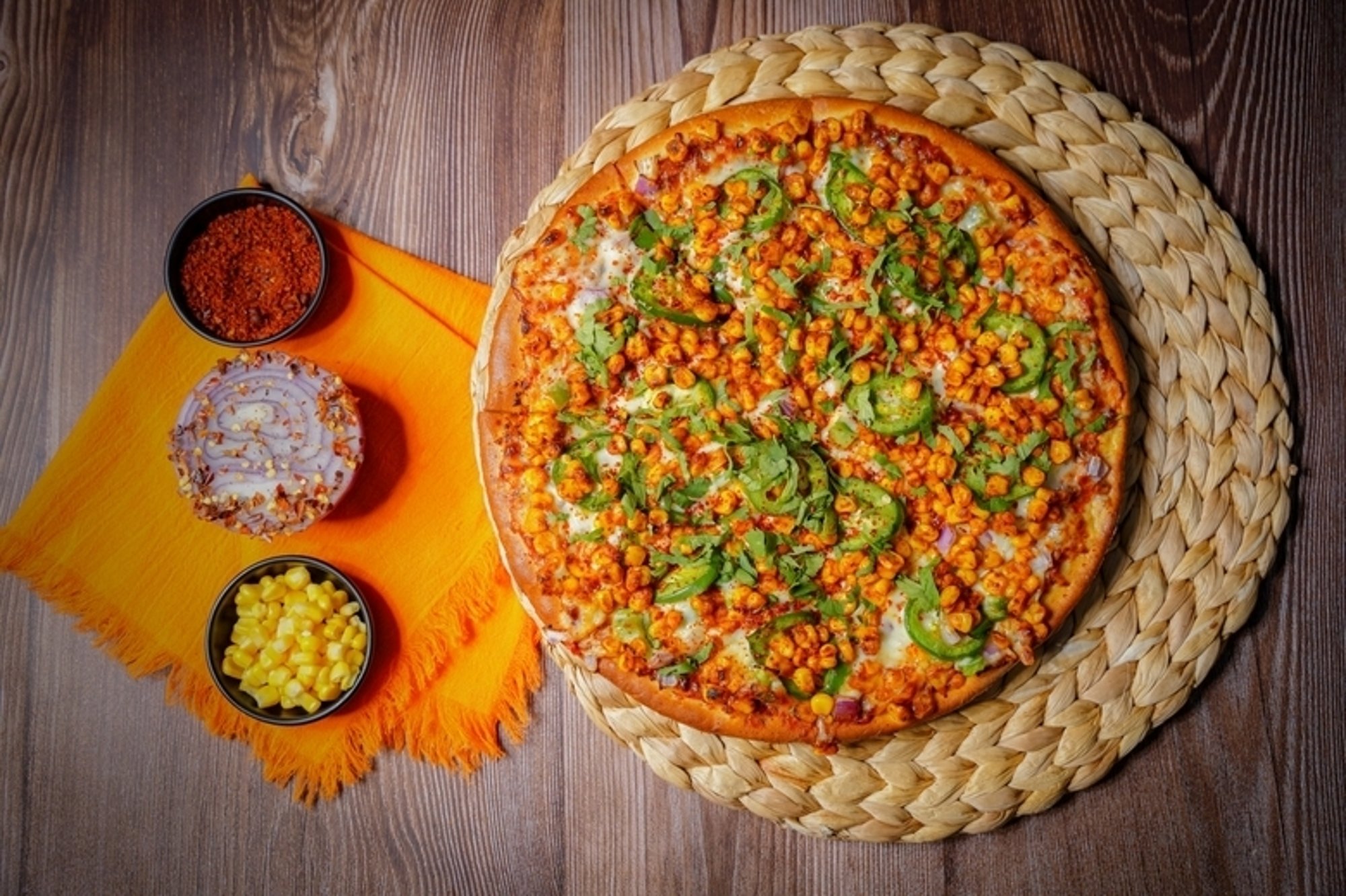 Jain Achari Corn Pizza