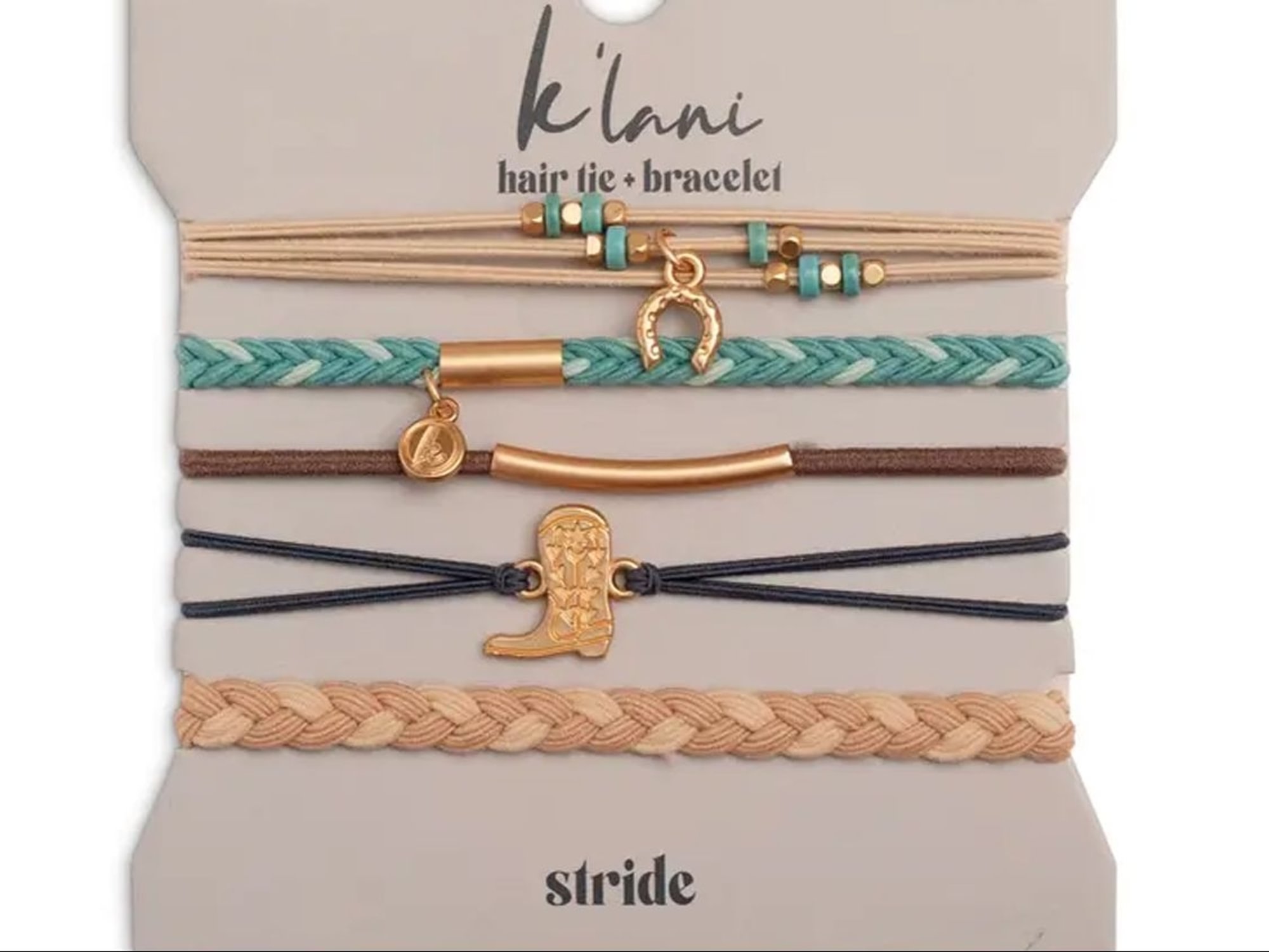 "Stride" Turquoise Cowgirl Boot Hair Tie Bracelets