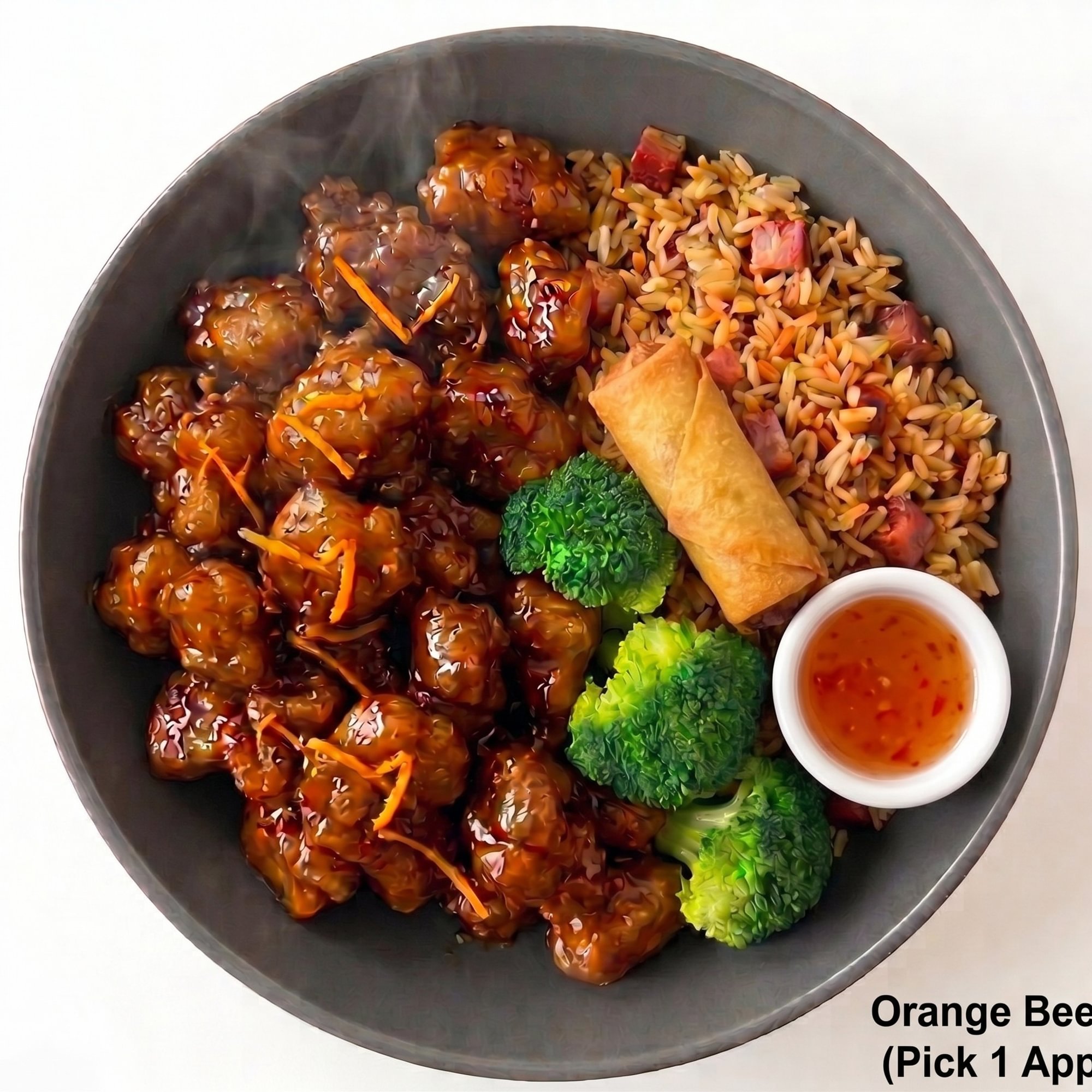 Orange Beef Plate (Pick 1 Appetizer)