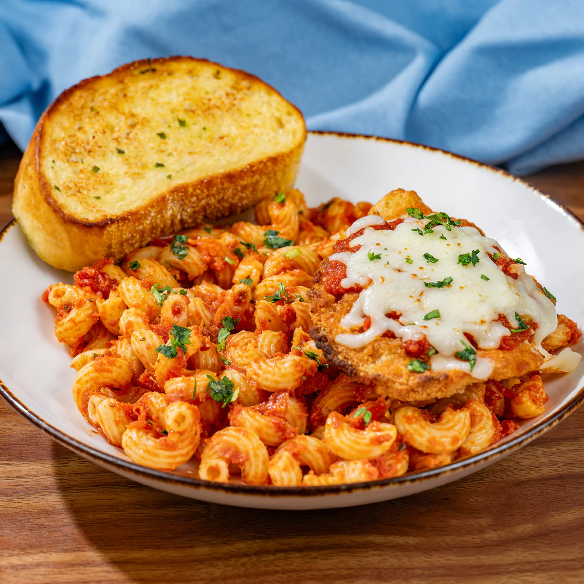 Chicken Parmesan with Marinara Pasta
