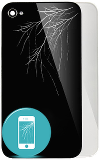 Back Glass iPhone 4/4s Blk/Wht