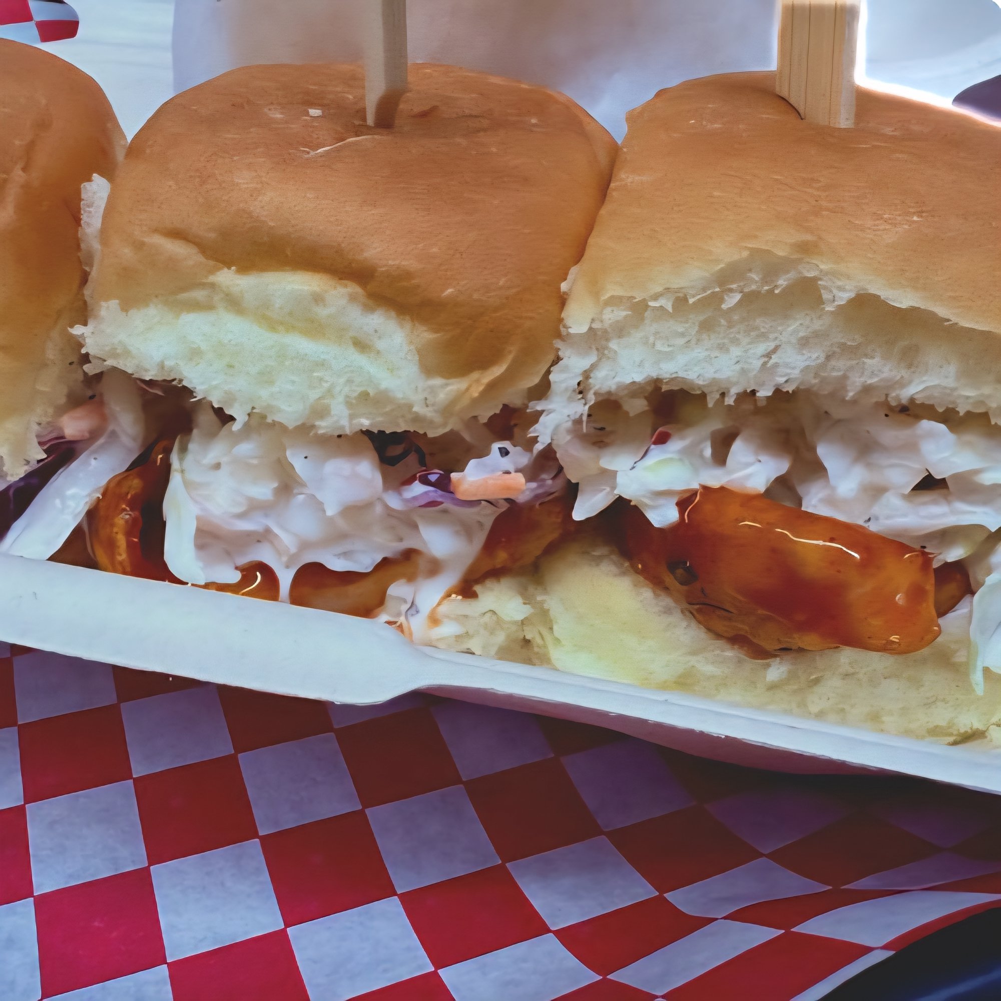 Hot Honey Slaw Sliders
