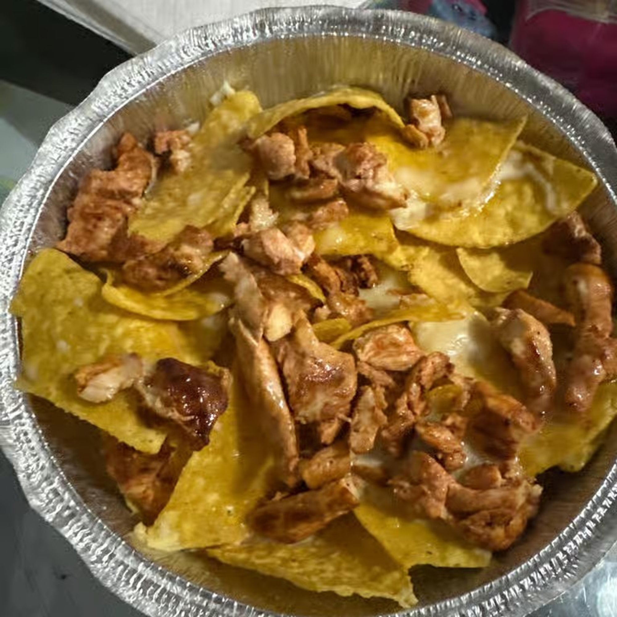 Grilled chicken nachos