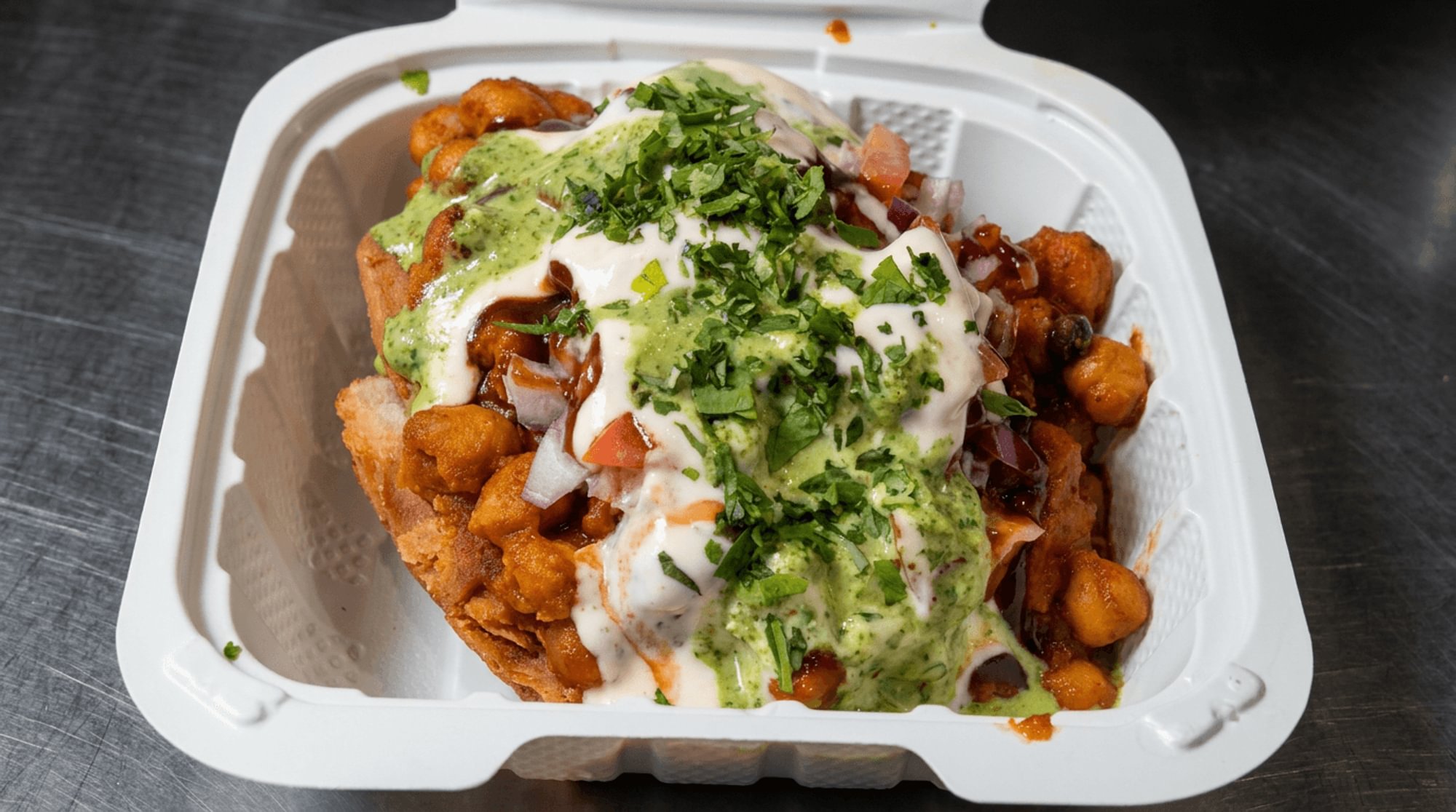 Veg Samosa Chaat