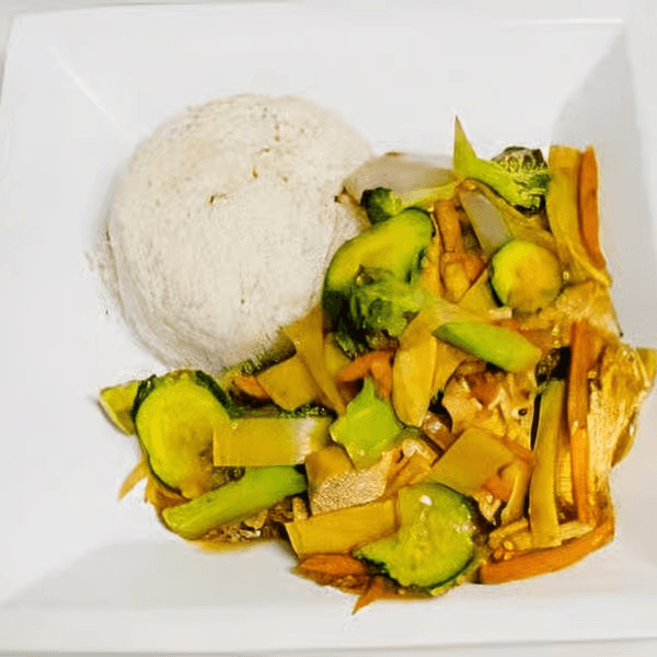 Vegetarian & Tofu with Steamed Rice