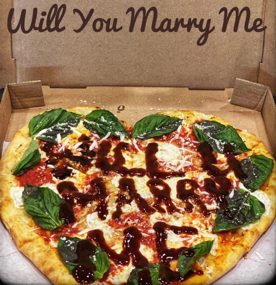 Will You Marry Me Heart Pizza