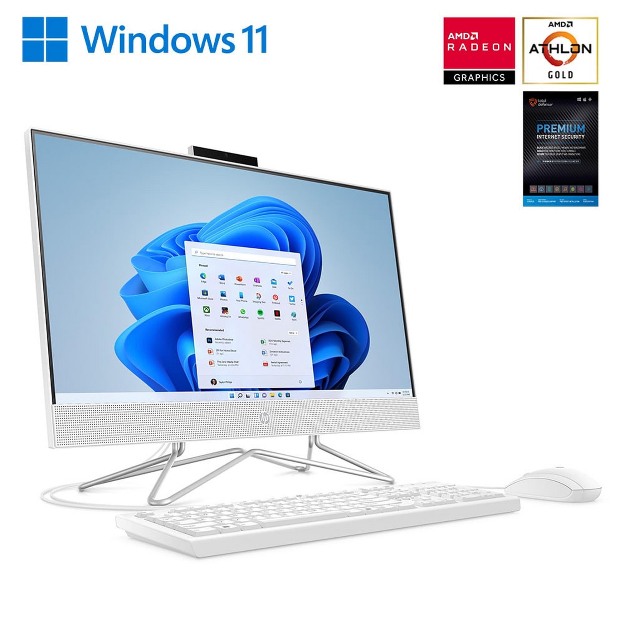 23.8" All-in-One Desktop PC, 8GB RAM, 512GB SSD, AMD Athlon Gold w/ Internet Security