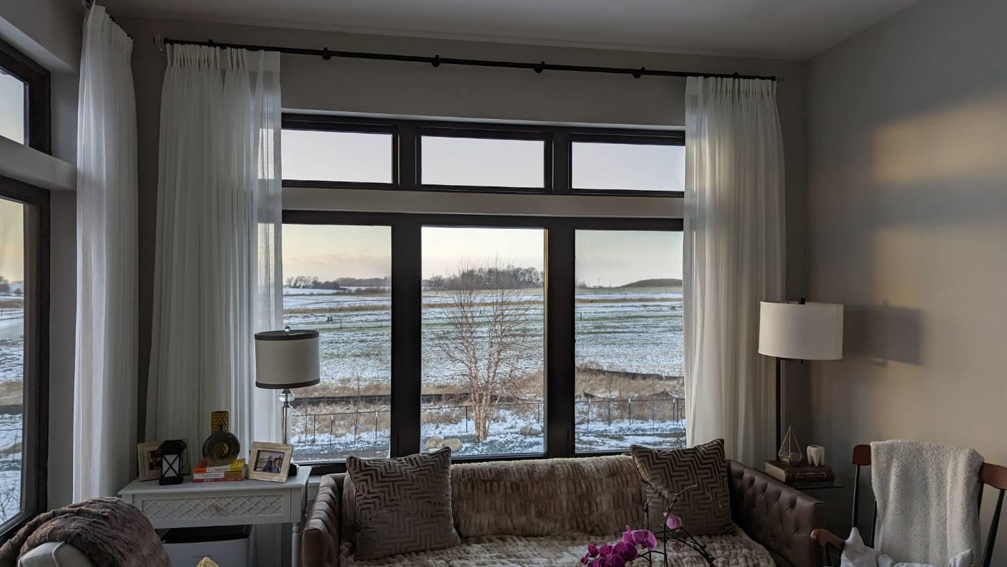 Don't miss the beauty of enjoying a white Christmas in Cedar Falls by keeping your windows covered. Our captivating Draperies give you full control of the light and privacy!