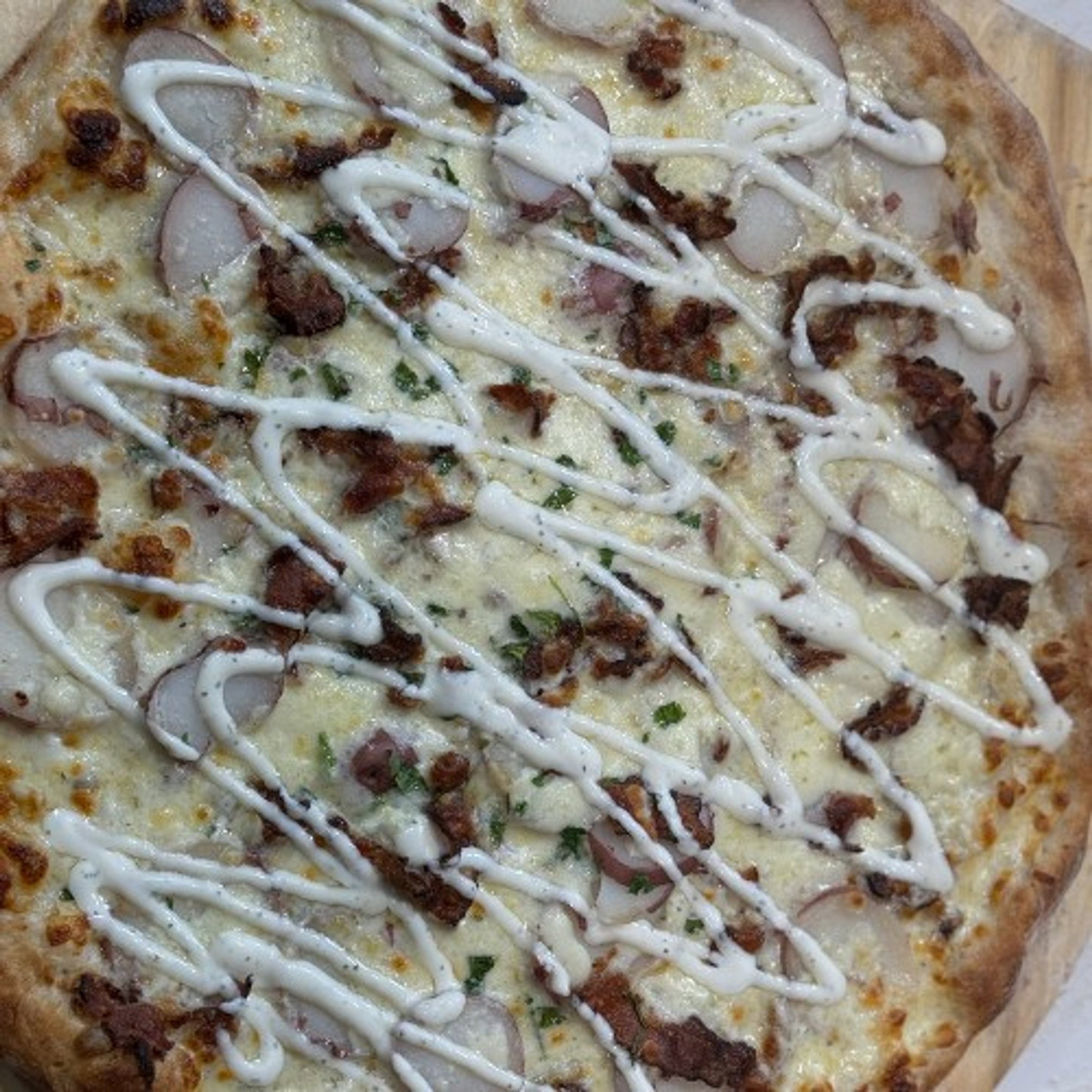 Potato, Bacon and Ranch Pizza