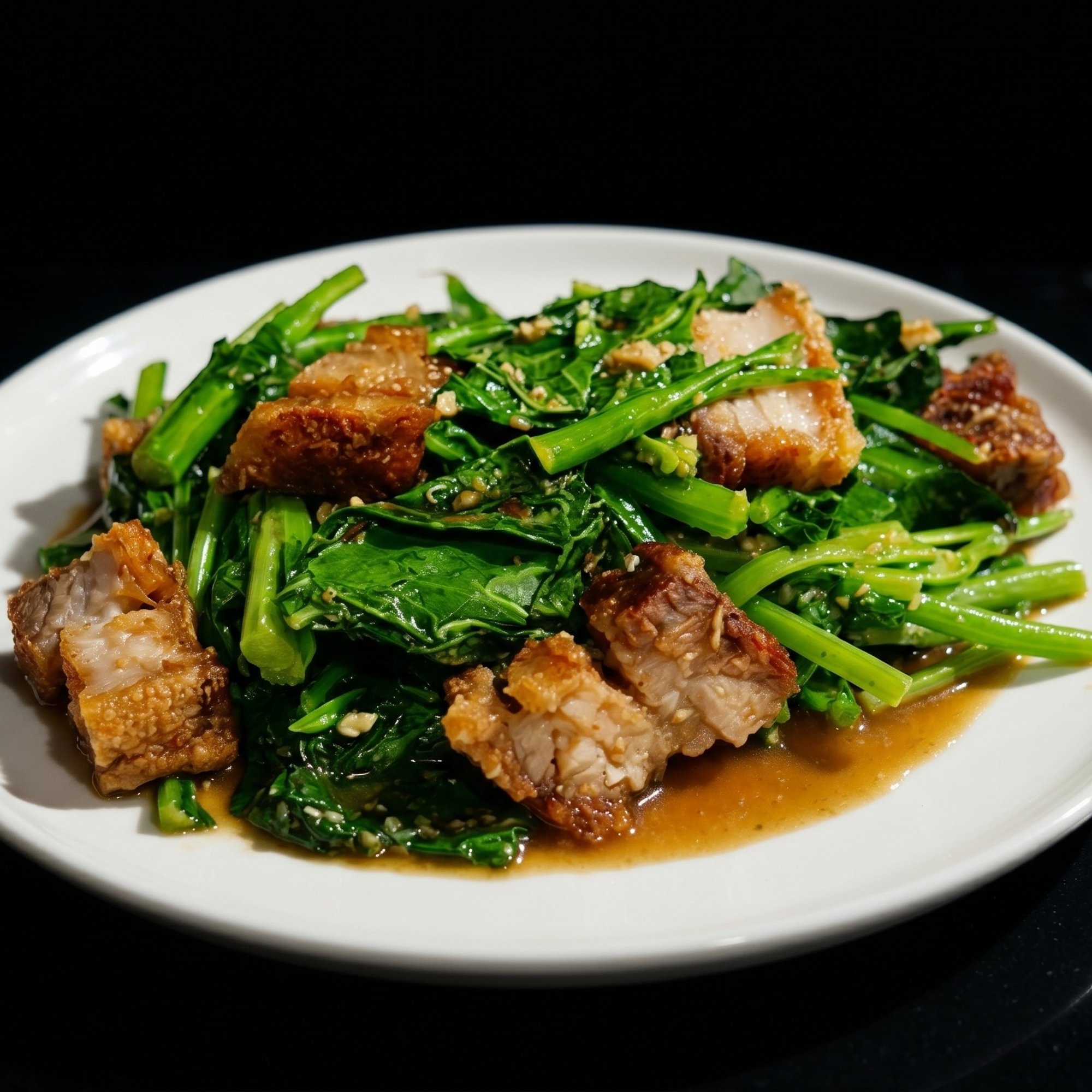 51. Chinese Broccoli with Crispy Pork Belly