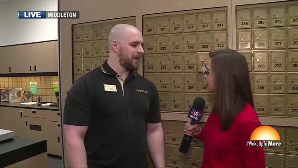 UPS store associate being interviewed