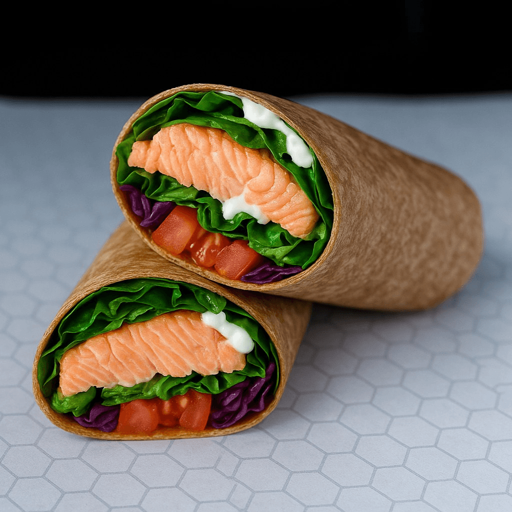 Salmon kabob wrap