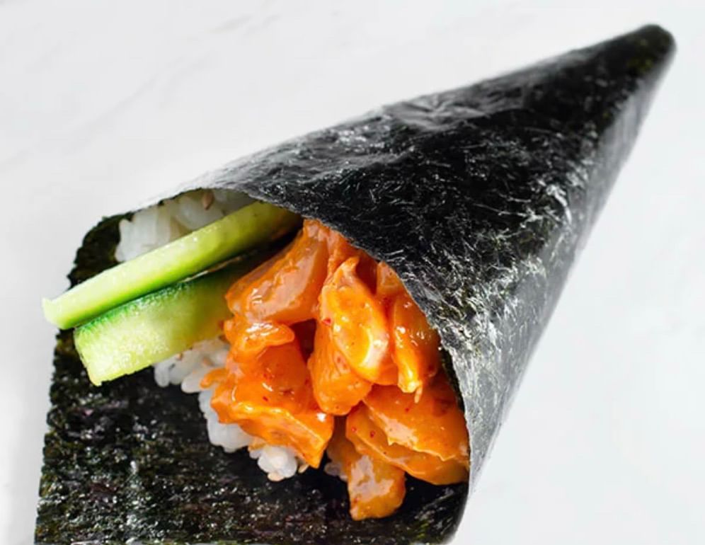 Salmon Cucumber Hand Roll