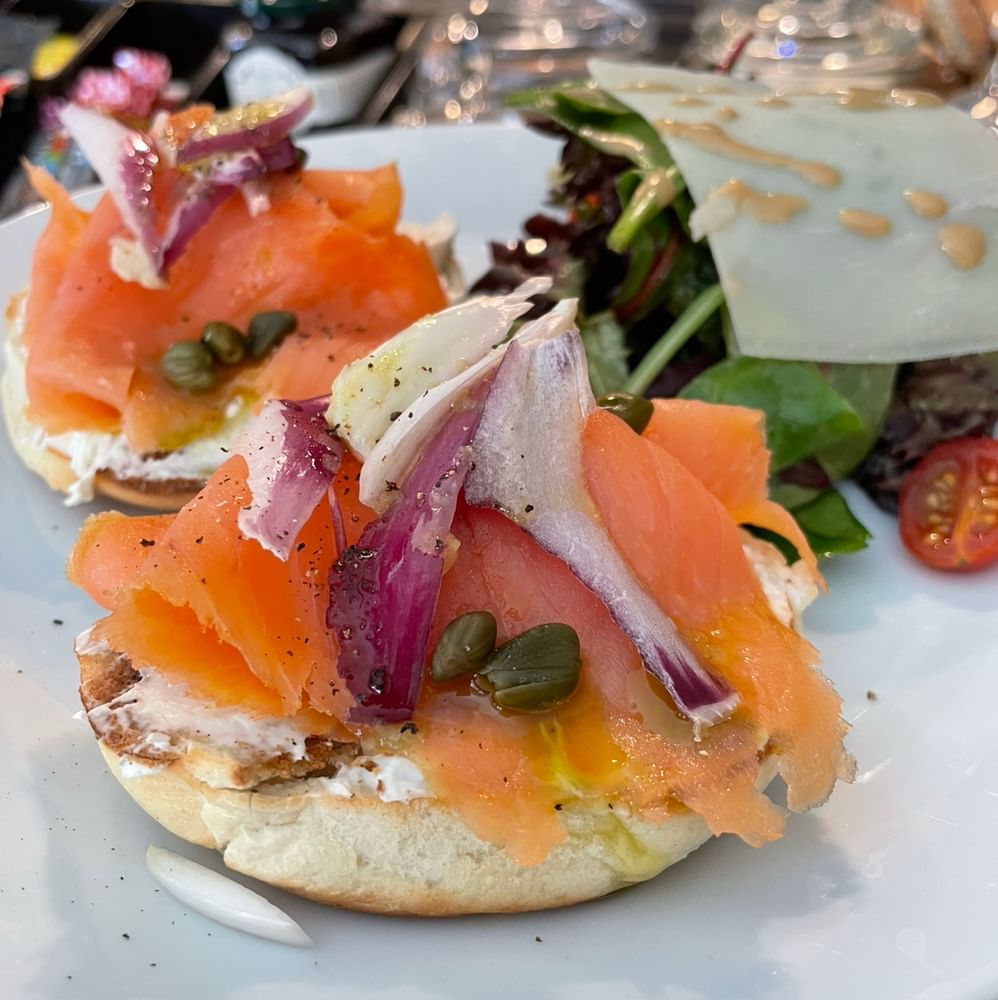 Smoked Salmon on Toasted Bagel